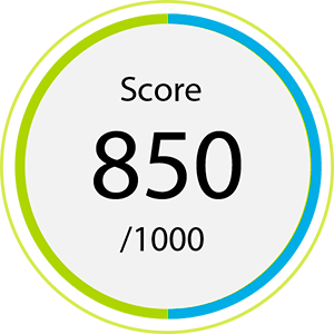 Score 850/1000